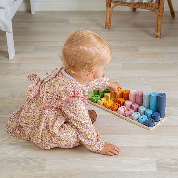 Bigjigs Toys Wooden 1-10 Counting Board, 78 Play Pieces - McGrocer
