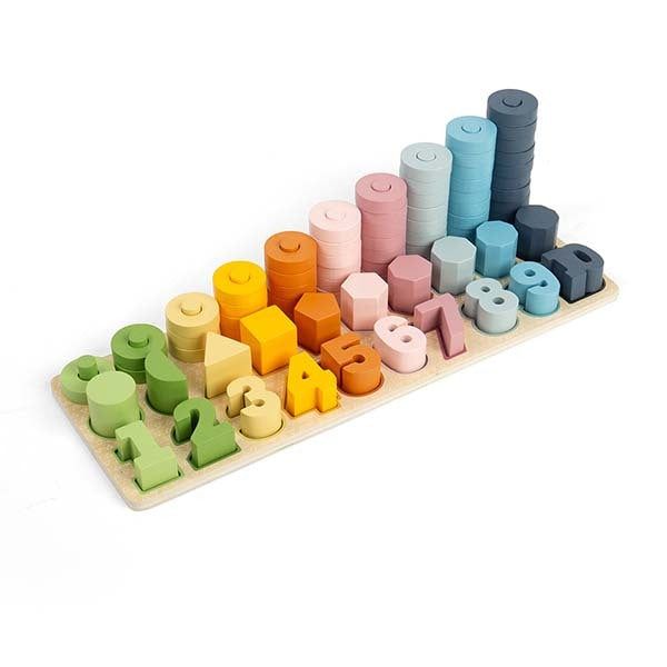 Bigjigs Toys Wooden 1-10 Counting Board, 78 Play Pieces - McGrocer