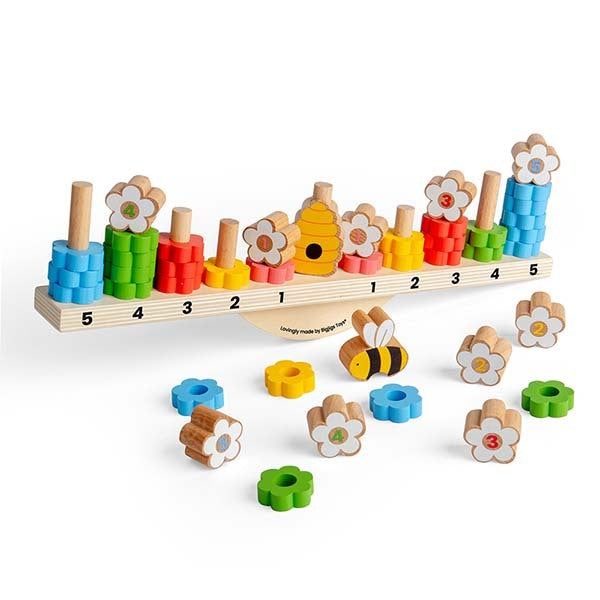 Bigjigs Toys Wooden Bee Balanced Game, 44 Play Pieces - McGrocer