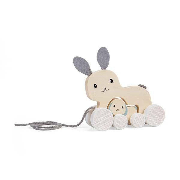 Bigjigs Toys Wooden Bunny & Baby Pull Along Toy - McGrocer