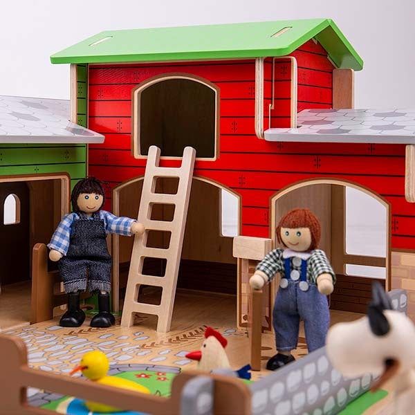 Bigjigs Toys Wooden Cobblestone Farm Playset - McGrocer
