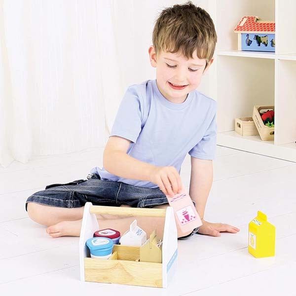 Bigjigs Toys Wooden Dairy Delivery Set - McGrocer