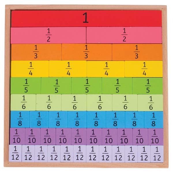 Bigjigs Toys Wooden Fractions Tray