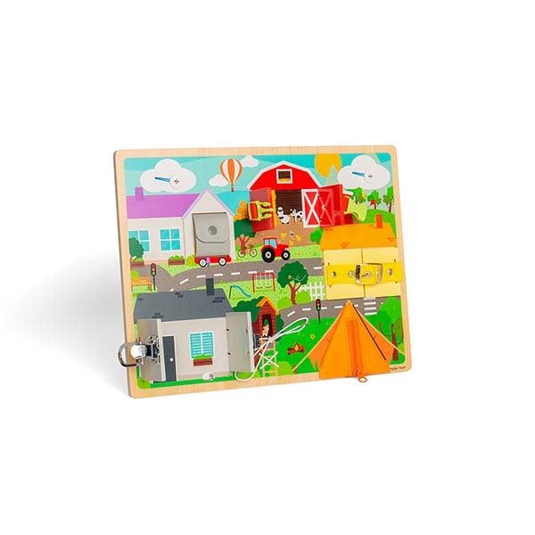 Bigjigs Toys Wooden Life Skills Activity Board - McGrocer