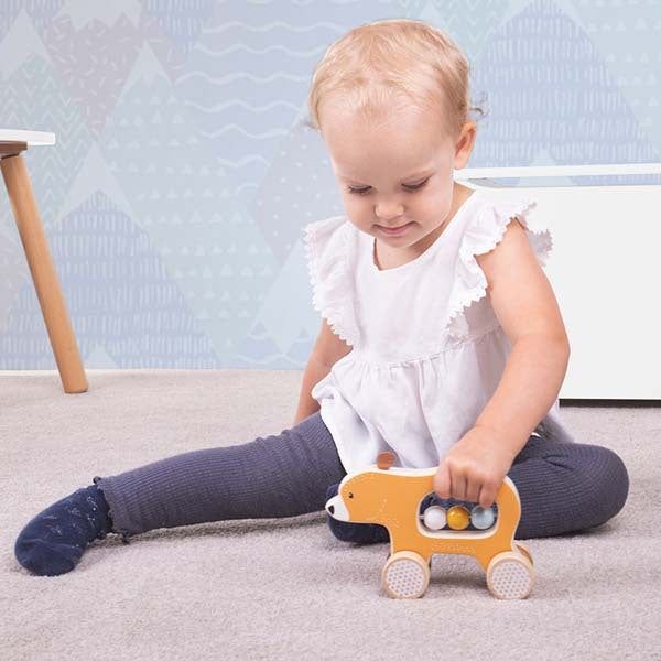 Bigjigs Toys Wooden Push Along Bear - McGrocer