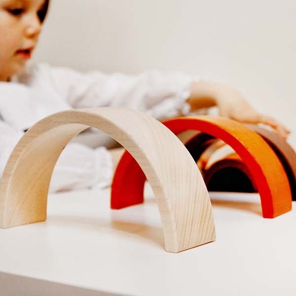 Bigjigs Toys Wooden Rainbow Stacking Toy - McGrocer