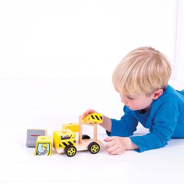 Bigjigs Toys Wooden Stacking Bulldozer Toy