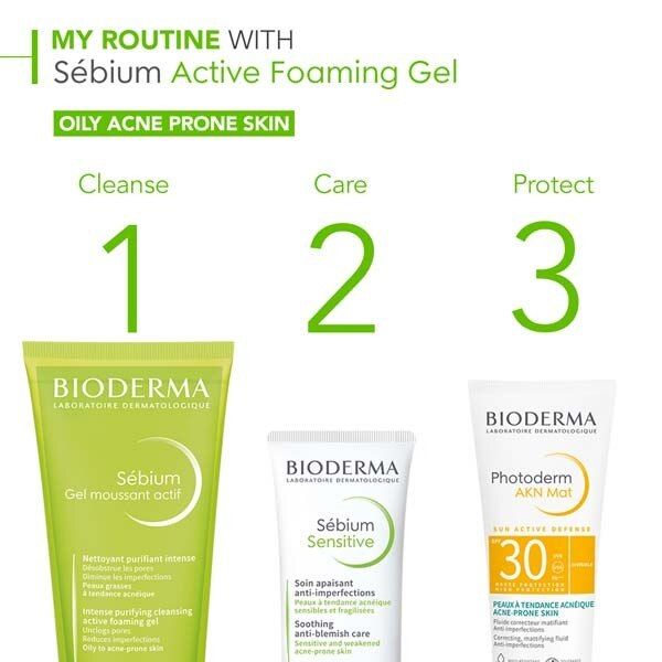 Bioderma Sebium Active Foaming Gel Oily To Acne-Prone 200Ml