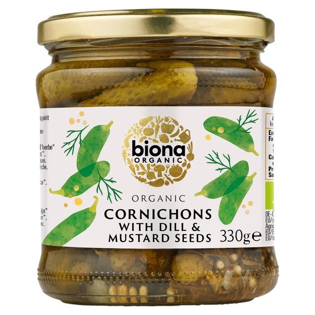 Biona Organic Cornichons With Dill & Mustard Seeds   330g