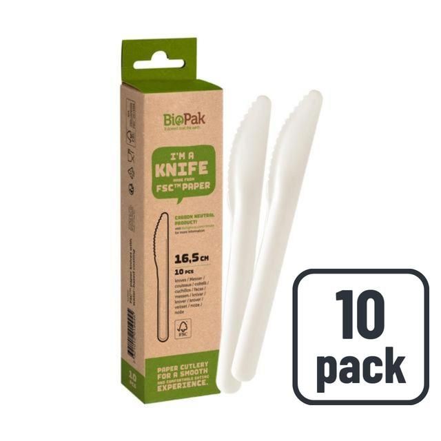 BioPak White Paper Knives   10 per pack