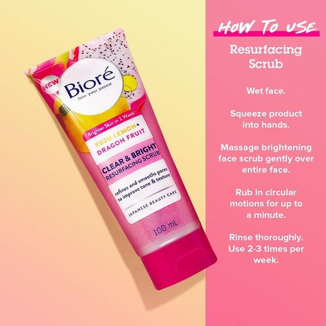 Biore Clear & Bright Resurfacing Scrub   100ml - McGrocer