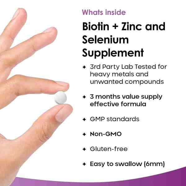 Biotin Hair Growth Vitamins 12000 mcg - With Zinc & Selenium - McGrocer