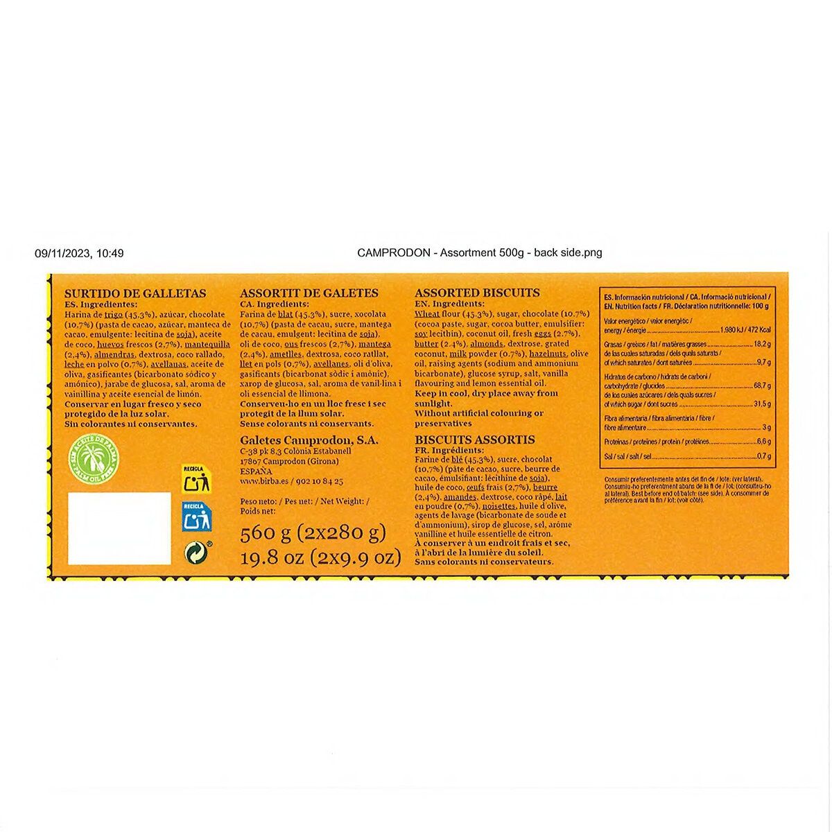Birba Camprodon Assorted Biscuits, 500g - McGrocer