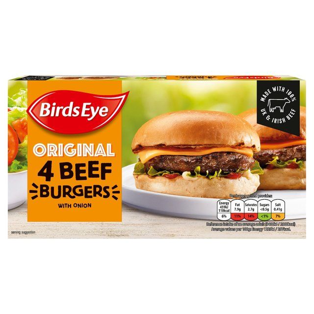 Birds Eye 4 Original Beef Burgers with Onions   227g - McGrocer