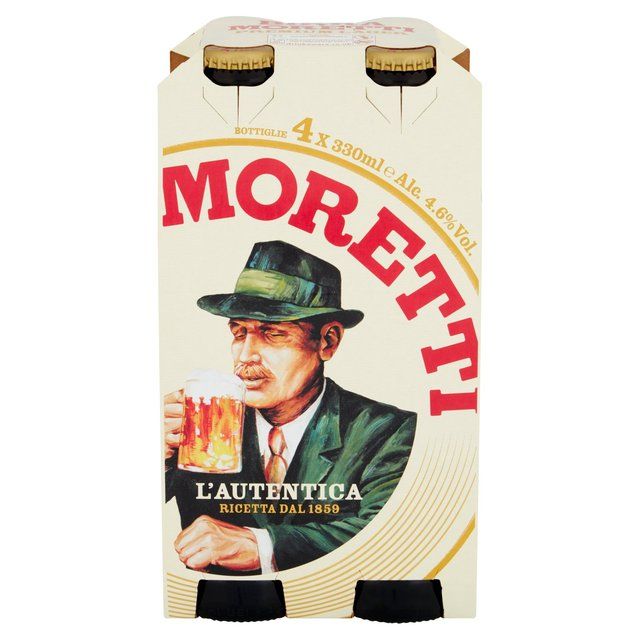 Birra Moretti Lager Beer Bottles   4 x 330ml