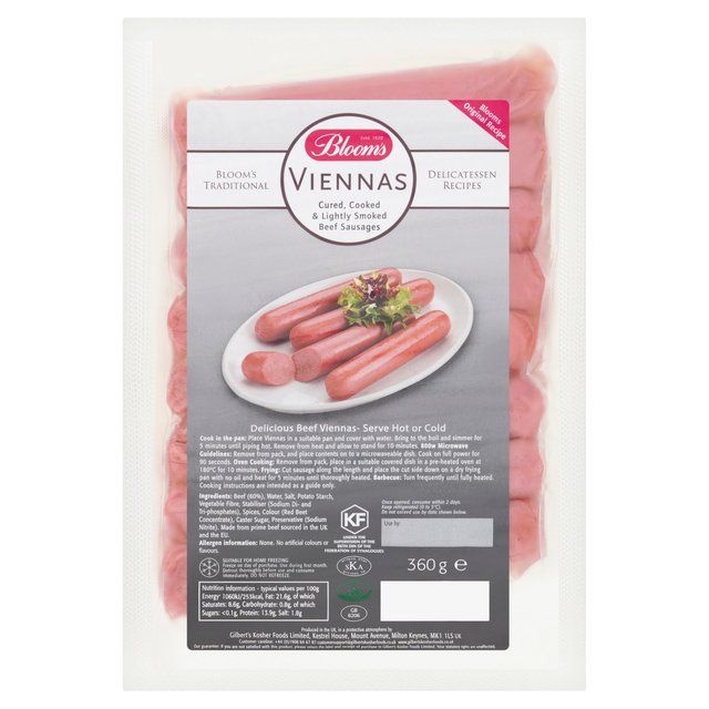 Blooms Viennas Cured Beef Sausage   360g