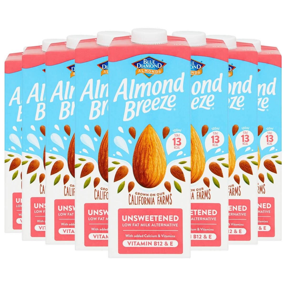 Blue Almond Unsweetened Almond Drink, 8 x 1L - McGrocer