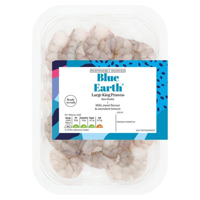 Blue Earth Foods Raw King Prawns   150g