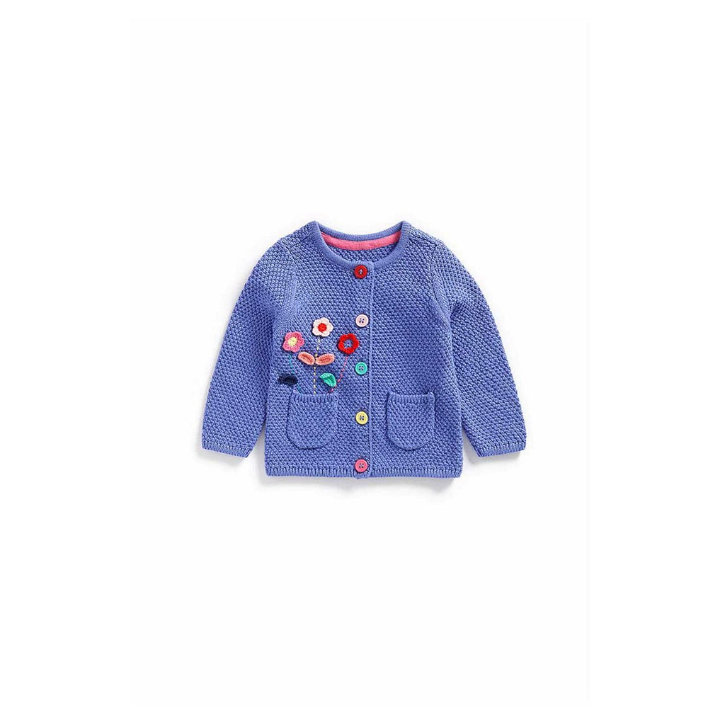 Blue Flower Knitted Cardigan