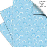 Blue Rainbow Double Sided Gift Wrap Sheets   3 per pack