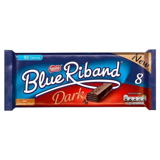 Blue Riband Dark Chocolate Wafer Biscuit Bar Multipack x8