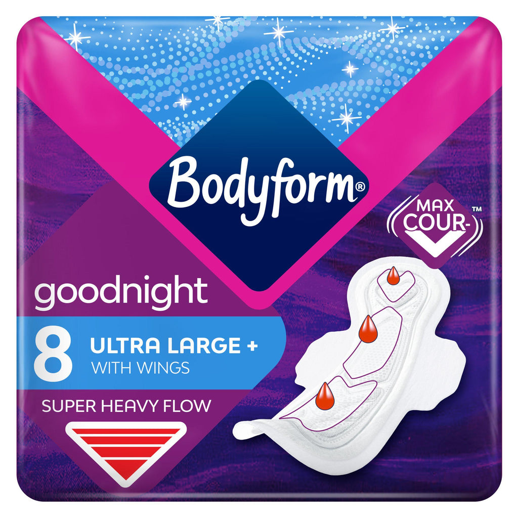 Bodyform Cour V Ultra Night Sanitary Towels Wings x8