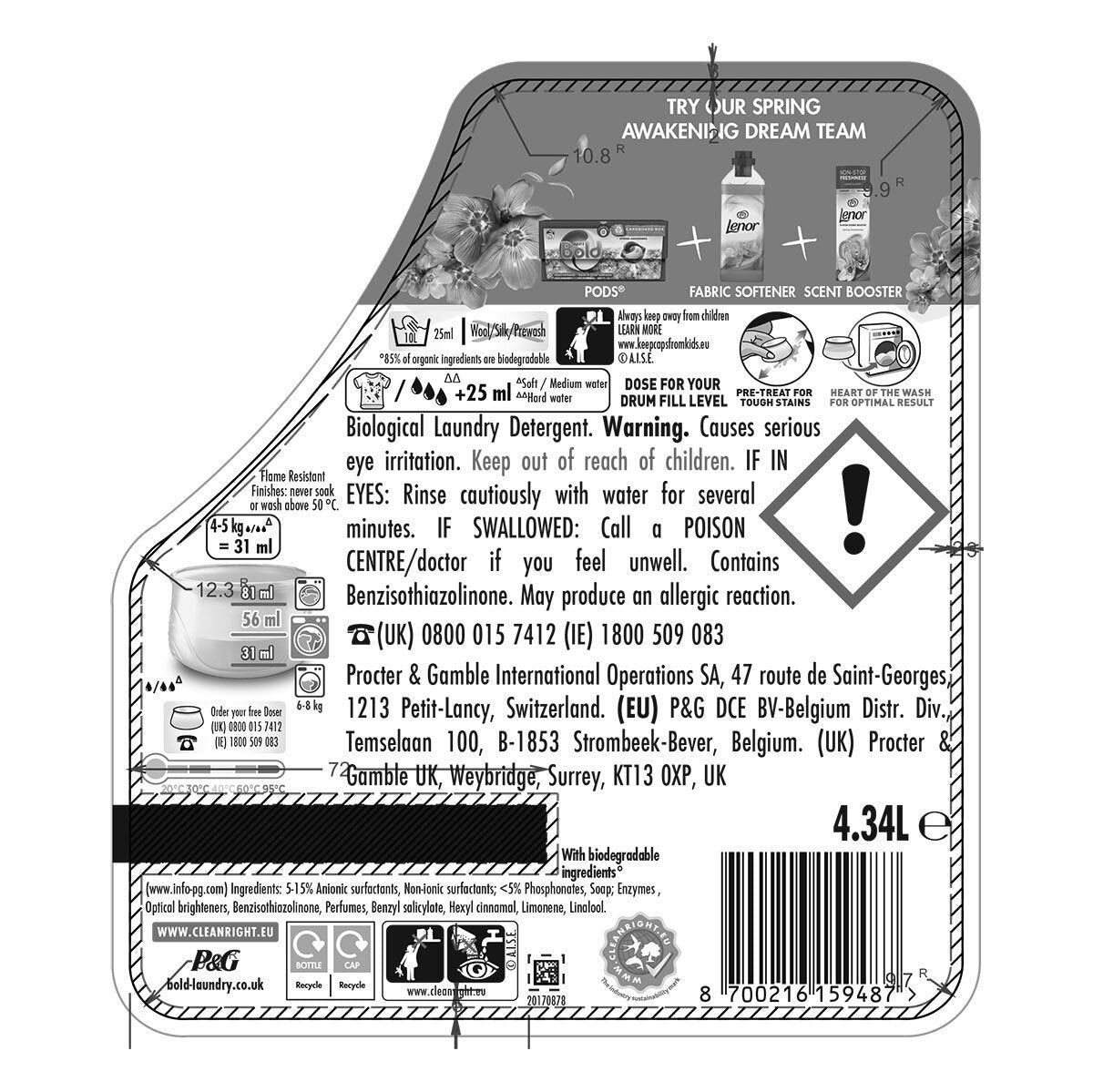 Bold Laundry Liquid Spring Awakening, 140 Wash 4.34L - McGrocer
