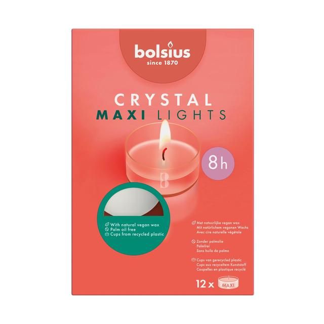 Bolsius Crystal Tealights 8hr   12 per pack