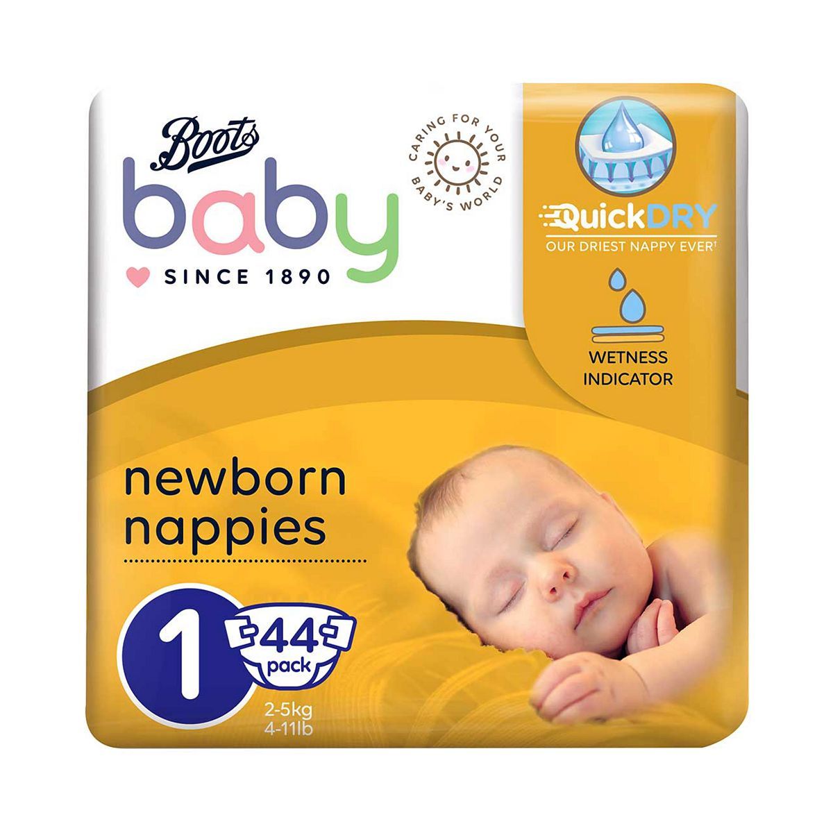 Boots Baby Nappies New Born Size 1 Carry Pack 44s - McGrocer