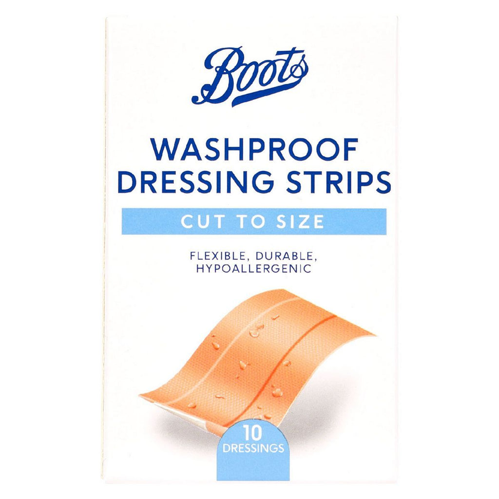 Boots Cut To Size Washproof Dressing Strips - 10 Pack