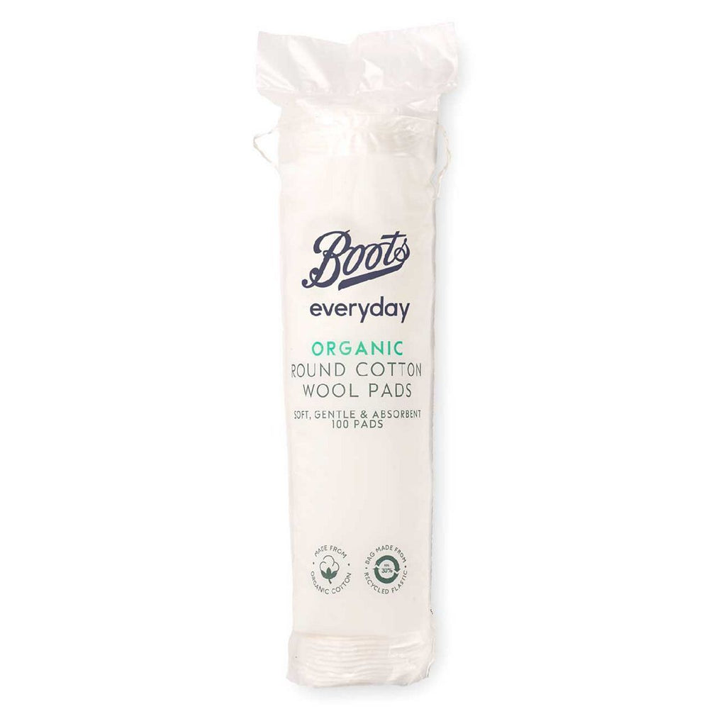 Boots Everyday Organic Cosmetic Round Cotton Wool Pads 100 pads