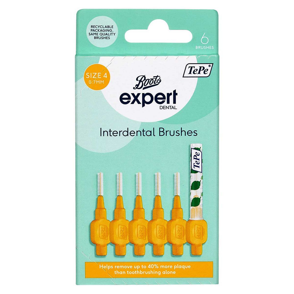 Boots Expert TePe 0.7mm Interdental Brush 6s - McGrocer