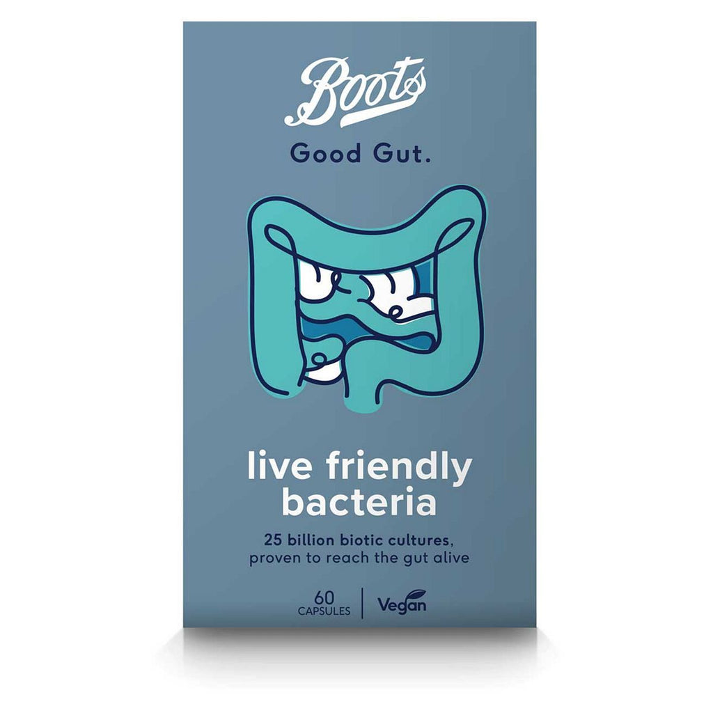 Boots Good Gut + Live Friendly Bacteria - 60 capsules