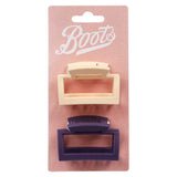 Boots holo rectangle jawclip lilac&cream matte 2s