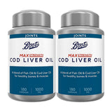 Boots Max Strength Cod Liver Oil 1000mg Bundle: 2 x 180 Capsules (1 year supply) - McGrocer