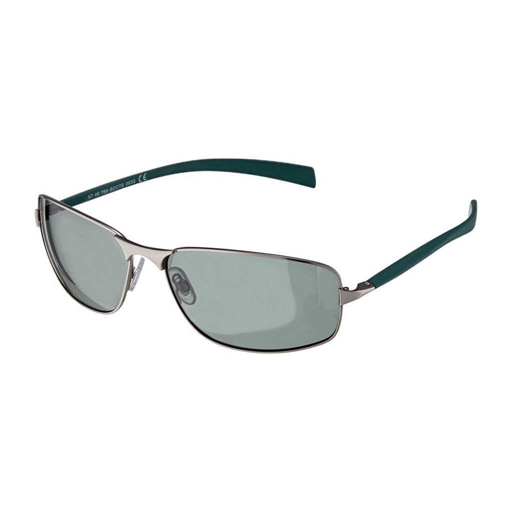 Boots Mens Polarised Sunglasses - Matt Silver and Teal Frame