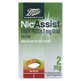 Boots NicAssist Fruit Fresh 2mg Gum- 105 Pieces - McGrocer
