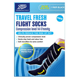 Boots Pharmaceuticals Travel Fresh Flight Socks - Black UK size 3.5-7.5