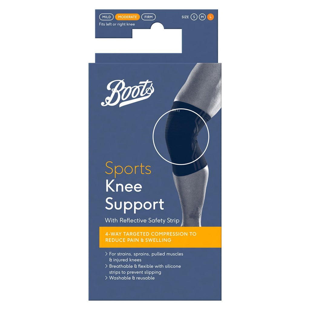 Boots Sports Knee Support with Reflective Safety Strip - Large