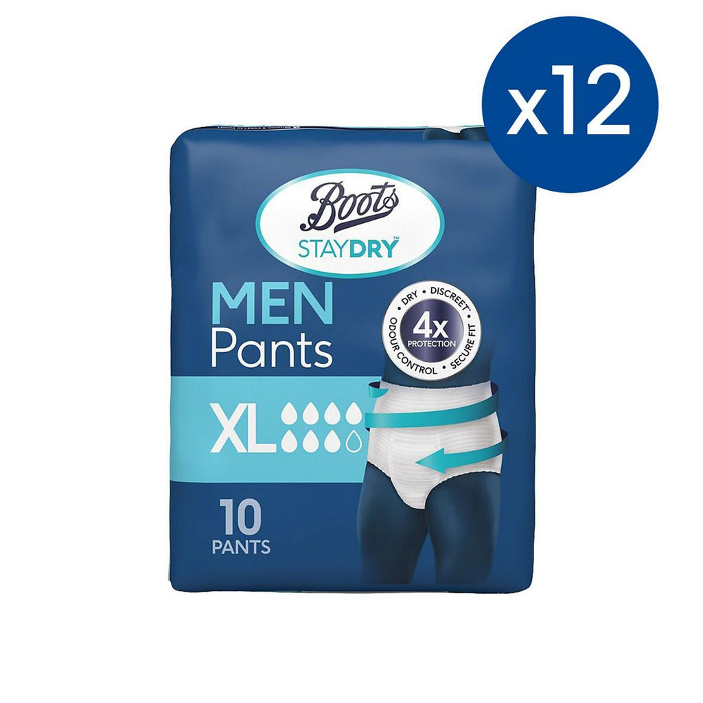 Boots Staydry Men XL Pants - 120 Pants (12 Pack Bundle)