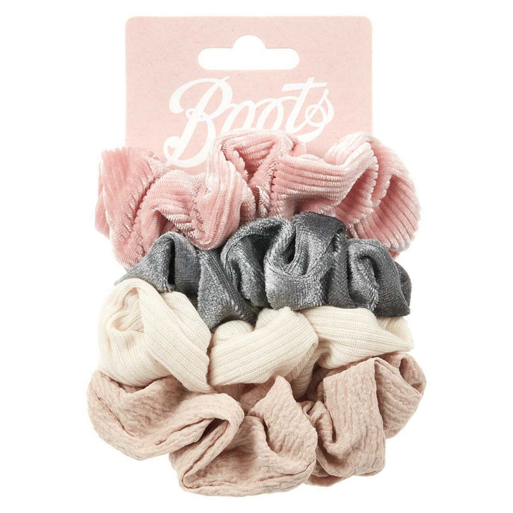 Boots textured scrunchies mixed 4 pck