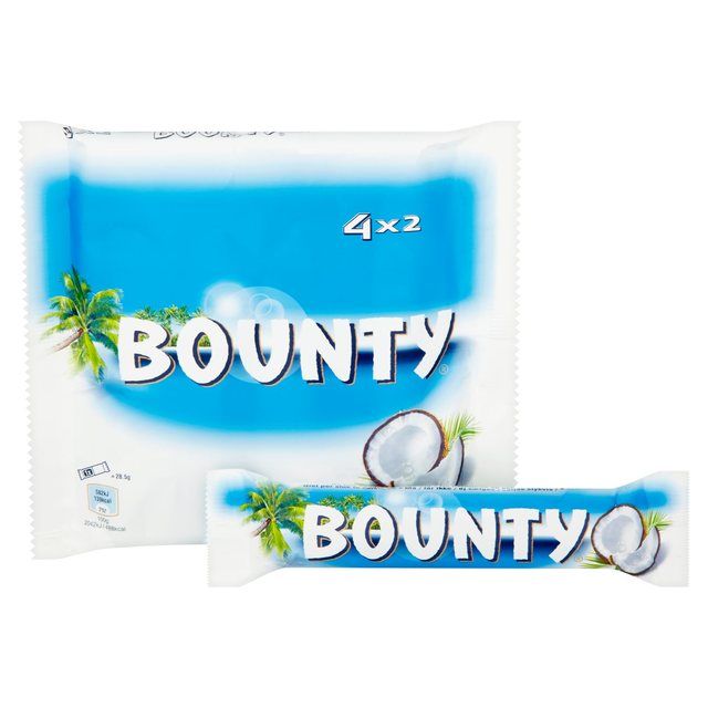 Bounty Coconut & Milk Chocolate Snack Bars Multipack   4 x 57g