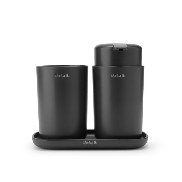 Brabantia Bathroom Accessory Set of 3 Dark Grey