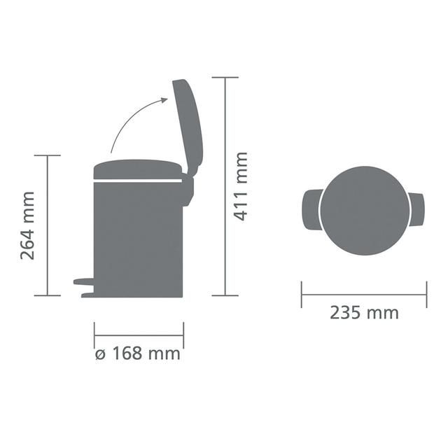 Brabantia Pedal Bin Platinum 3L