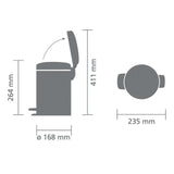 Brabantia Pedal Bin Platinum 3L
