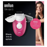 Braun Silk-Epil 3 3-410 Raspberry Corded Epilator