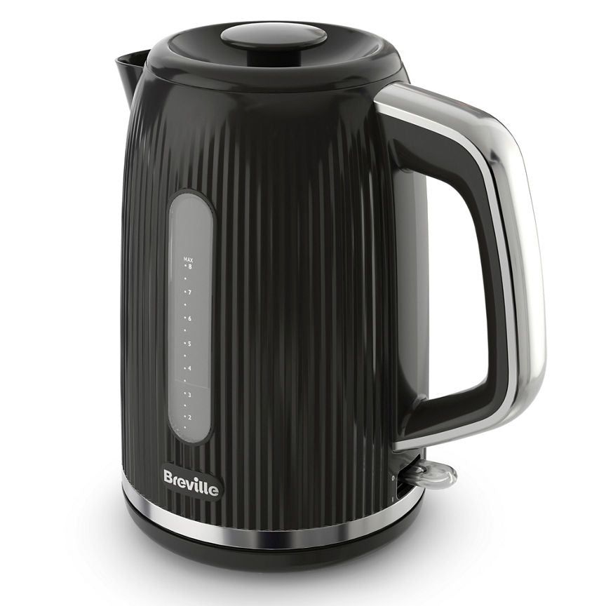 Breville Bold Black Electric Kettle 1.7L Black &amp;amp; Silver Chrome VKT221