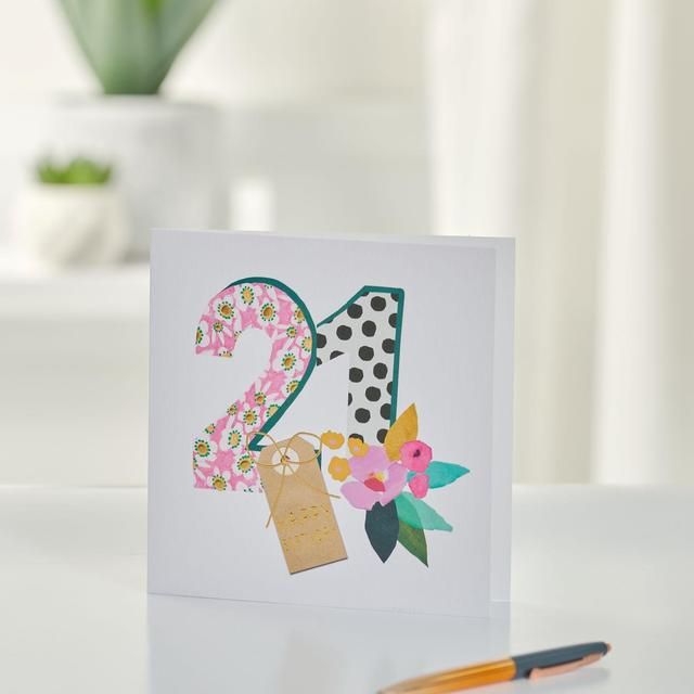 Bright Floral 21st Birthday Card