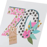 Bright Floral 70th Birthday Card