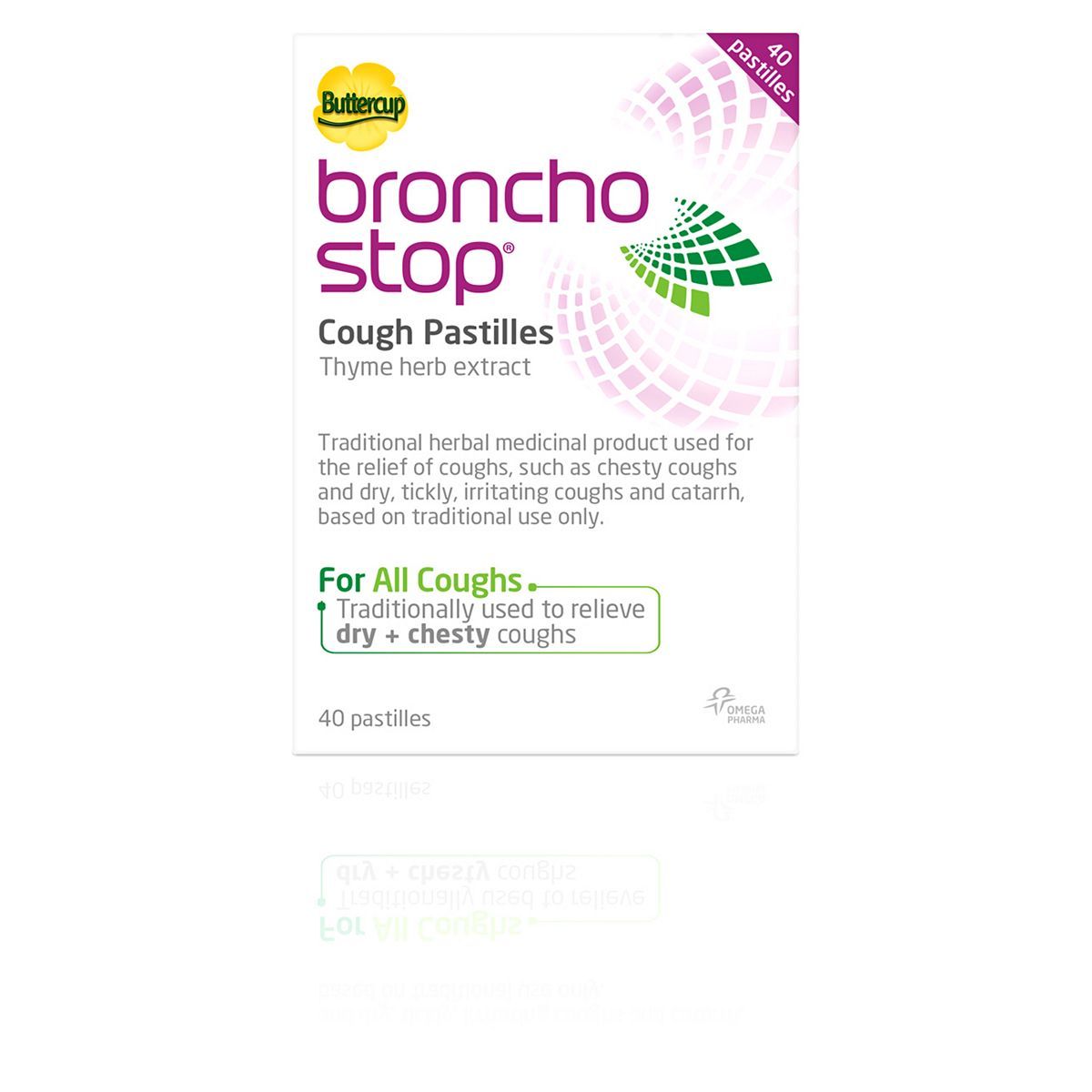 BronchoStop Cough Pastilles for Dry and Chesty Coughs - 40 Pastilles